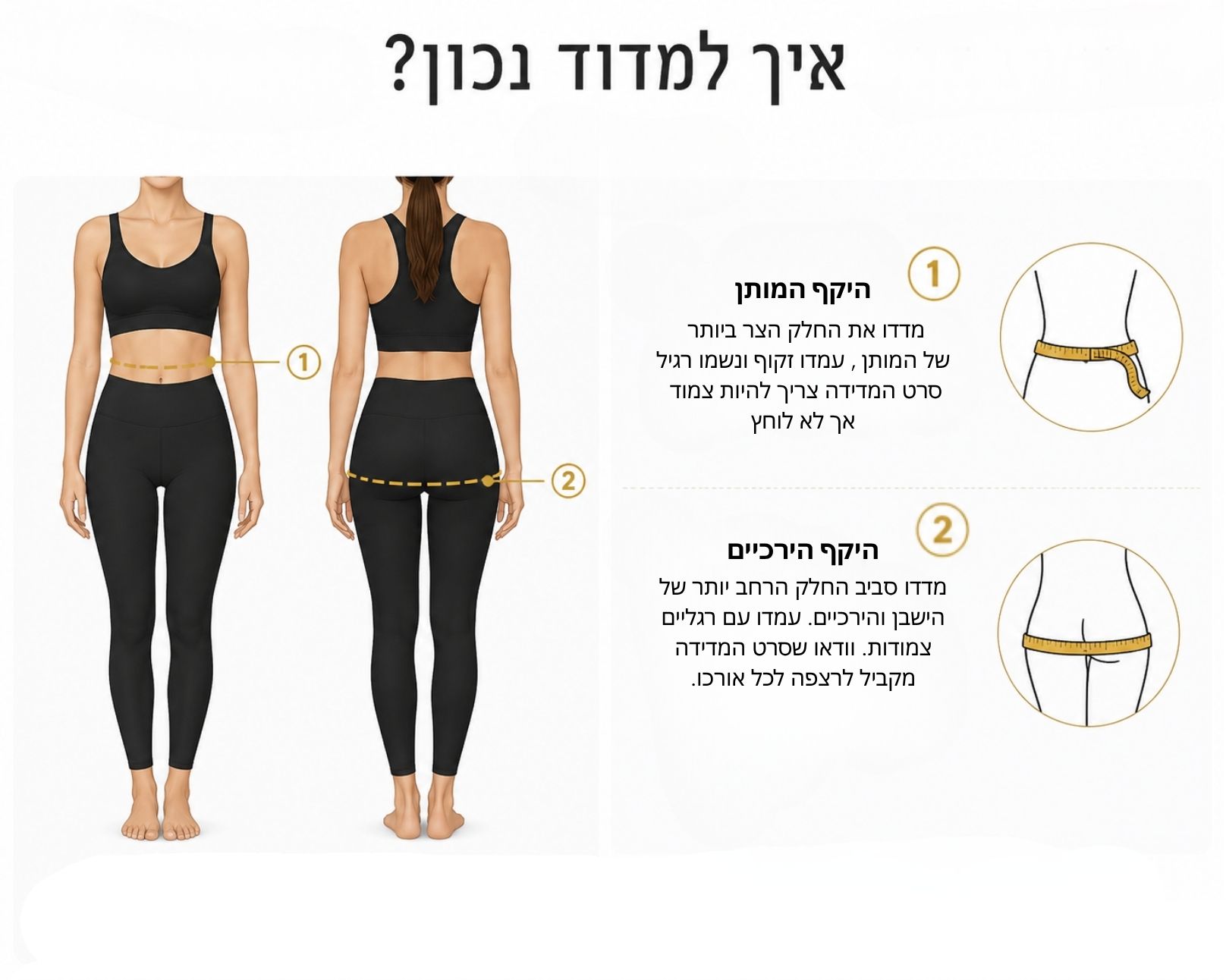 איך למדוד היקף מותן והיקף ירכיים